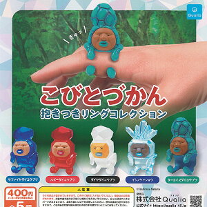 こびとづかん 抱きつき リング コレクション 全5種+ディスプレイ台紙セット Qualia ガチャポン ガチャガチャ ガシャポン コンプリート