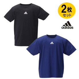 Tシャツ 2枚セット 大きいサイズ メンズ 吸汗速乾 半袖 adidas アディダス ブラック ブルー