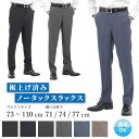 裾上げ済 スラックス メンズ ノータック 洗える ビジネスパンツ 大きいサイズ 通勤用 クールビズ 秋冬対応 ウエスト73〜110cm 選べる股下 71cm 74cm 77cm