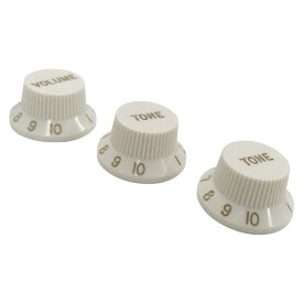 【YJB PARTS】 ストラトノブセット(1V2T) エイジドホワイト インチミリ兼用 【メール便送料無料】 [ar1]