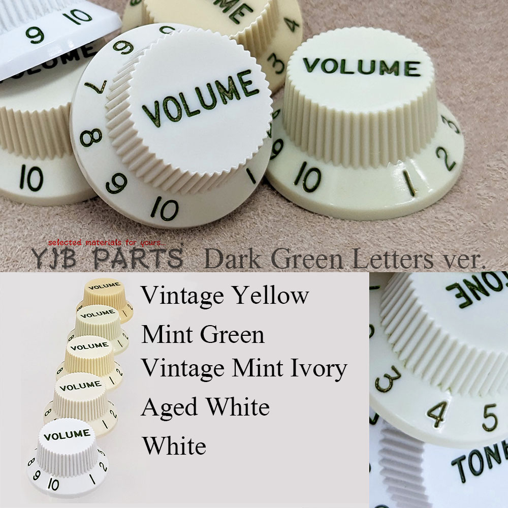 最高の品質のストラトノブセット(1V2T) エイジドホワイト Dark Green [ar1] Letters ver. アクセサリー・パーツ 