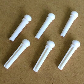 【YJB PARTS】 ブリッジピン 牛骨(ボーン) 6本入り 【メール便対応】 [ar1]