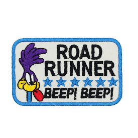【メール便可】ワッペン Road Runner BEEP square (8.6x5.3cm) / ロードランナー 手芸 パッチ カスタム モーター 車 バイク アメリカン雑貨#0522