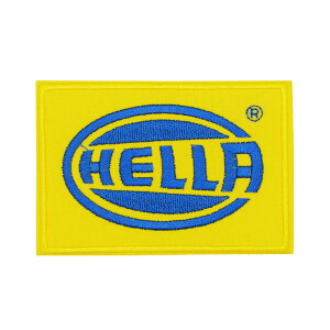 【メール便可】ワッペン #0424 HELLA (9x6.2cm) / 手芸 パッチ カスタム モーター 車 バイク アメリカン雑貨