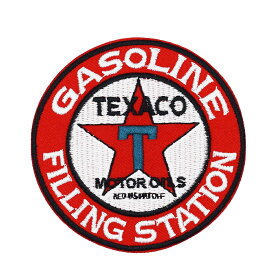 【メール便可】ワッペン #0338 TEXACO (7.6x7.6cm) / 手芸 パッチ テキサコ カスタム モーター 車 バイク アメリカン雑貨