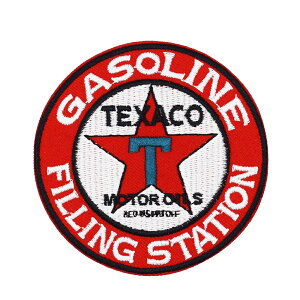 【メール便可】ワッペン #0338 TEXACO (7.6x7.6cm) / 手芸 パッチ テキサコ カスタム モーター 車 バイク アメリカン雑貨