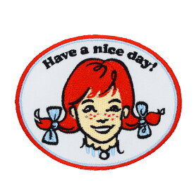 【メール便可】ワッペン Wendy's oval (9x7.5cm) / 手芸 パッチ カスタム モーター 車 バイク アメリカン雑貨