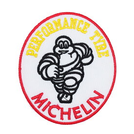 【メール便可】ワッペン #0335 MICHELIN round (7x8cm) / 手芸 パッチ ミシュラン ビバンダム カスタム モーター 車 バイク アメリカン雑貨