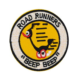 【メール便可】ワッペン #0334 Road Runner round (6x6.5cm) / ロードランナー 手芸 パッチ カスタム モーター 車 バイク アメリカン雑貨