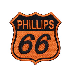 【メール便可】ワッペン #0327 PHILLIPS 66 OR (8.5x9cm) / 手芸 パッチ カスタム モーター 車 バイク アメリカン雑貨