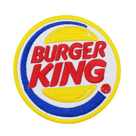 【メール便可】ワッペン #0614 BURGER KING (8x8cm) / 手芸 パッチ バーガーキング カスタム モーター 車 バイク アメリカン雑貨