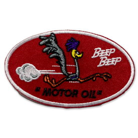 【メール便可】ワッペン#1130 Road Runner beep oval (10x6cm) / ロードランナー 手芸 パッチ カスタム モーター 車 バイク アメリカン雑貨