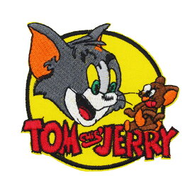 【メール便可】ワッペン #0608 TOM and JERRY (6.7x7.6cm) / 手芸 パッチ カスタム モーター 車 バイク アメリカン雑貨 トムとジェリー