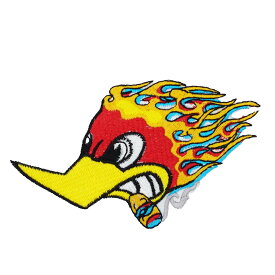 【メール便可】ワッペン #1141 CLAY SMITH F-Flame (11.1x6.5cm) / 手芸 パッチ クレイスミス カスタム モーター 車 バイク アメリカン雑貨