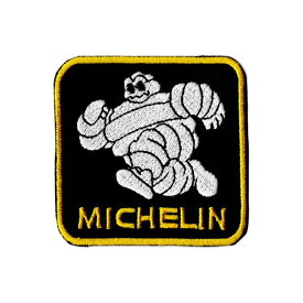 【メール便可】ワッペン#0309 MICHELIN square BK (6.2x6.2cm) / 手芸 パッチ カスタム モーター 車 バイク アメリカン雑貨