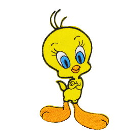【メール便可】ワッペン #0607 TWEETY STAND (5.5x9.7cm) / 手芸 パッチ トゥイーティ カスタム モーター 車 バイク アメリカン雑貨