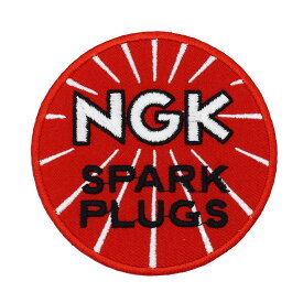 【メール便可】ワッペン #0618 NGK round (7.8x7.8cm) / 手芸 パッチ カスタム モーター 車 バイク アメリカン雑貨