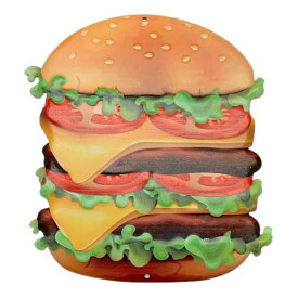 アンティークエンボスプレート ダブルチーズバーガー [Real Double Cheese Burger] 看板 BURGER ハンバーガー アメリカン雑貨