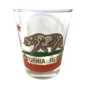 カリフォルニアリパブリック ミニ グラス コップ カリフォルニア州旗 アメリカン雑貨