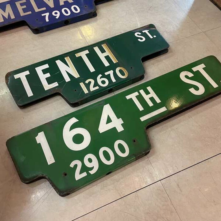 楽天市場】ヴィンテージ 看板 TENTH ST [S-45-2] ストリート サイン 