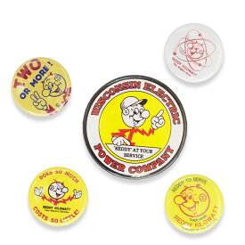 【メール便送料無料】アメリカな缶バッチ Big and Small 計5個SET D / 缶バッジ 直径 5.3cm & 3cm アメリカン雑貨