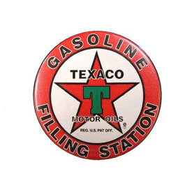 ビッグ缶バッチ #CBB016. TEXACO テキサコ / 大きい缶バッジ 直径5.3cm アメリカン雑貨 CHOPPERS
