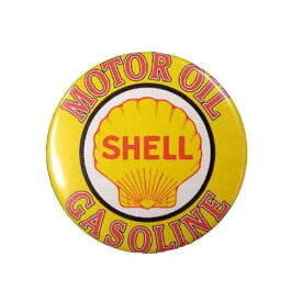 ビッグ缶バッチ #CBB019. SHELL シェル / 大きい缶バッジ 直径5.3cm アメリカン雑貨 CHOPPERS