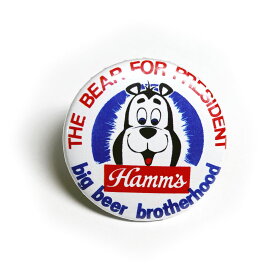 缶バッチ #CB033 Hamm's THE BEAR FOR PRESIDENT アメリカン雑貨 缶バッジ