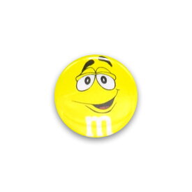 缶バッチ #CB072 M&M YE エムアンドエム　黄/ 缶バッジ 直径3cm アメリカン雑貨