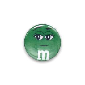 缶バッチ #CB074 M&M GR エムアンドエム　緑/ 缶バッジ 直径3cm アメリカン雑貨