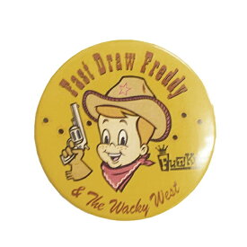 ビッグ缶バッチ #CBB039. FAST DRAW FREDDY / 大きい缶バッジ 直径5.3cm アメリカン雑貨 CHOPPERS