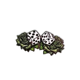 【ピンズ ダイス×ローズ】PINS Dice＆Money Rose / バッジ ピンバッチ ロゴ モーター ガレージ アクセサリー アメリカン雑貨 CHOPPERS