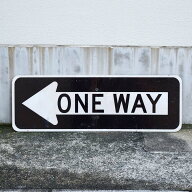 本物 ヴィンテージ ONE WAY ロードサイン 看板 (R-8-4) / USA ディスプレイ 道路標識 ストリートサイン …