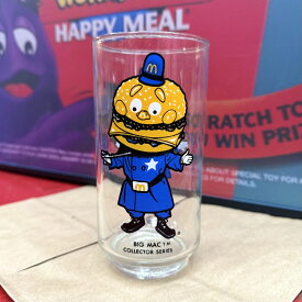 70's マクドナルド ビッグマックポリス グラス コップ / ヴィンテージ USA McDonald's Collector Series R8MC2 アメリカ雑貨