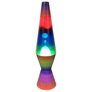 [2140] oCg Lava Light Lamp / White Wax clear liquid tri-colored globe rainbow base / ov K[W AJG gCXg[[ Cg Ɩ IV AJG