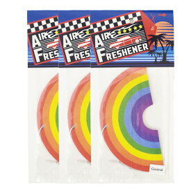 【メール便送料無料】 RAINBOW エアーフレッシュナー お買い得セット (香り:ココナッツ) / エアフレ 芳香剤 吊り下げ Air Freshener カーフレッシュナー アクセサリー アメリカン雑貨