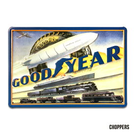 エンボス看板 【GOOD YEAR】/ グッドイヤー メタルポスター 看板 ガレージ ドイツ アメリカン雑貨 CHOPPERS