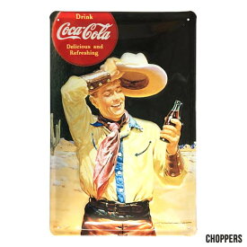 エンボス看板 【Coca-Cola】COWBOY / メタルポスター 看板 ガレージ ドイツ アメリカン雑貨 CHOPPERS
