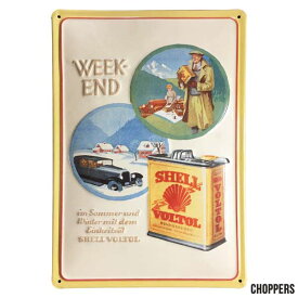 エンボス看板 【SHELL】/ シェル メタルポスター 看板 ガレージ ドイツ アメリカン雑貨 CHOPPERS