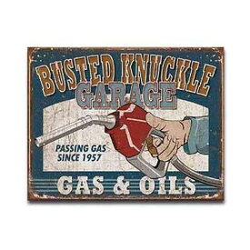 Busted Knuckle Gas & Oils (1738) ブリキ看板 ティンサインプレート アメリカン雑貨