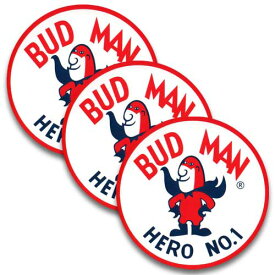 ステッカー 3枚 セット BUD MAN #55 BUDWEISER バドワイザー バドマン アメリカン雑貨