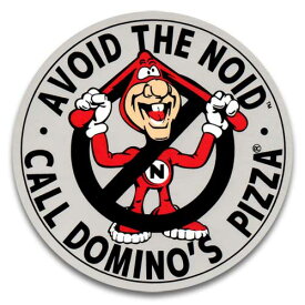 【メール便可】ステッカー#014 AVOID THE NOID DOMINO'S PIZZA (8.8x8.8cm) / ノイド ドミノピザ アメリカン雑貨