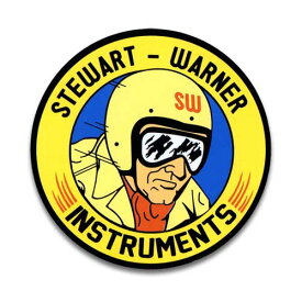 【メール便可】ステッカー#078 STEWART WARNER (8x8cm) / スチュワート ワーナー アメリカン雑貨