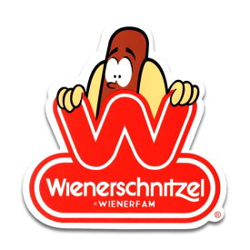 【メール便可】ステッカー#082 Wiener schnitzel (8x8.3cm) / ウィンナーシュニッツェル ホットドッグ アメリカン雑貨