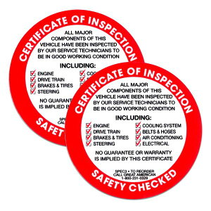 �y���[���։zAMERICA�����p�X�e�b�J�[ SAFETY CHECKED ���\�� [RD] 2���Z�b�g / USDM �����W�� �_�C�J�b�g �J�X�^���� �s���X�g���C�v �Ԍ� �A�����J���G��