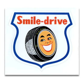 [メール便可] ステッカー #058 YOKOHAMA TIRE Smile ヨコハマタイヤ スマイル (8x7.3cm) ノスタルジック アメリカン雑貨