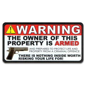 y[։zXebJ[#059 GUN - WARNING (12x6cm) / x NEWcJx[Xn AJG