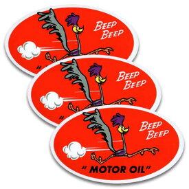 【メール便可】ステッカー#076 ROAD RUNNER MOTOR OIL 3枚セット (10x6cm) / ロードランナー NEW世田谷ベース系 ノスタルジック アメリカン雑貨
