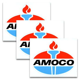 【メール便可】ステッカー#060 AMOCO 3枚セット (8x6.5cm) / アモコ ノスタルジック アメリカン雑貨