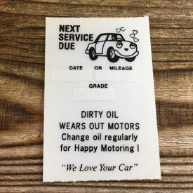 【メール便可】AMERICA整備用ステッカー オイルチェンジ [We Love Your Car] / 検査標章 ダイカット カスタム車 ピンストライプ 車検 アメリカン雑貨